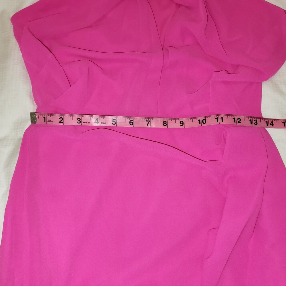 Badgley Mischka Belle Poppy Front Twist Hot Pink Cocktail Dress - 6 - Picture 10 of 12